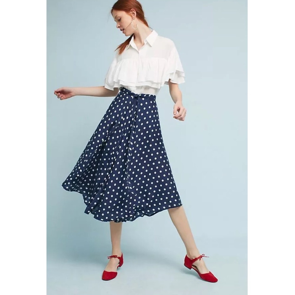Anthropologie Tandy Polka Dot Midi Skirt - Picture 3 of 4
